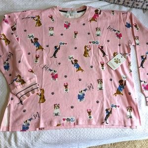 NWT Pj salvage woof for love thermal long sleeve top